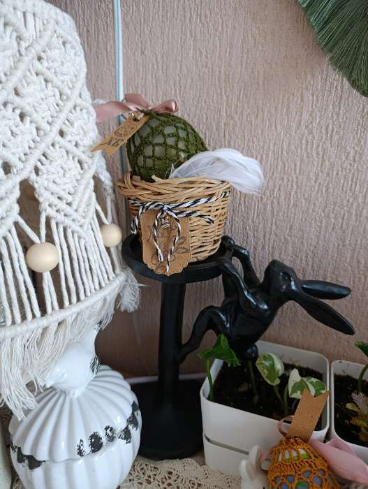 Фотография покупателя товара Подсвечник на 1 свечу «Мартовский заяц», полистоун, чёрный, 20×10.5×19.5 см - Фото 1