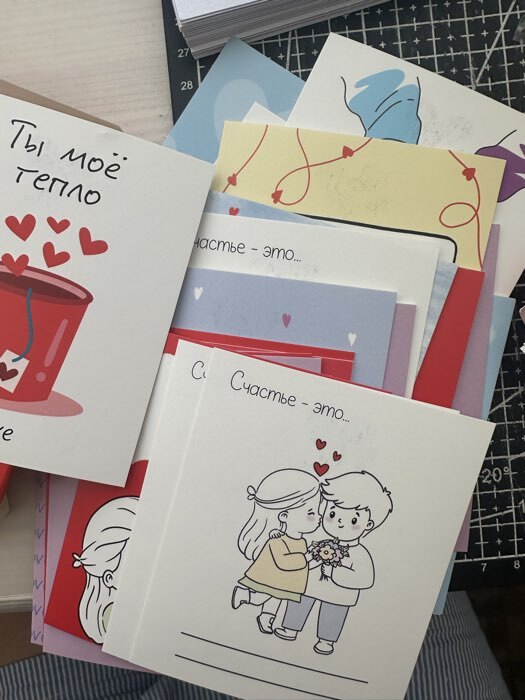 Фотография покупателя товара Открытки-мини в коробке с местом для подписи «Любовь», 35 штук, 8×10 см - Фото 1