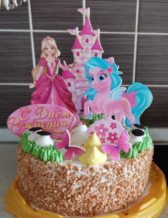 Фотография покупателя товара Набор для украшения торта «С днём рождения!», принцесса - Фото 5