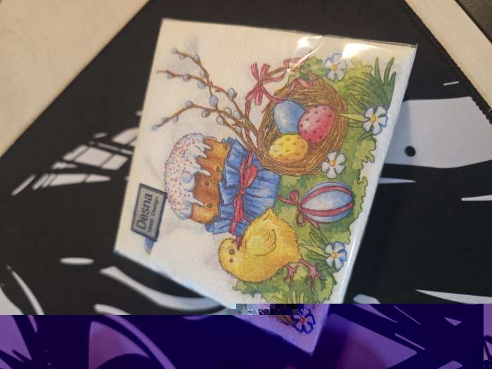 Фотография покупателя товара Салфетки бумажные «Пасхальный подарок», 1 слой, 24×24 см, 40 шт. - Фото 1