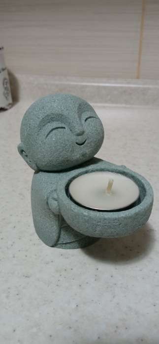 Фотография покупателя товара Подсвечник на 1 свечу песчаник «Маленький монах», d=4 см, 6×9×8.5 см - Фото 4