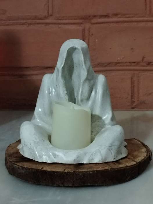 Фотография покупателя товара Подсвечник на 1 свечу «Безликий», 11×11×11.5 см, серый - Фото 1