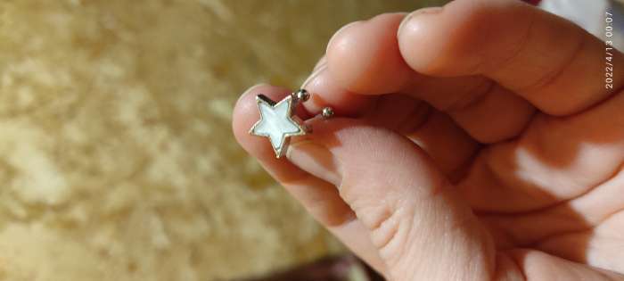 Фотография покупателя товара Серьга Кафф «Звезда» пятиконечная, цвет серый в серебре