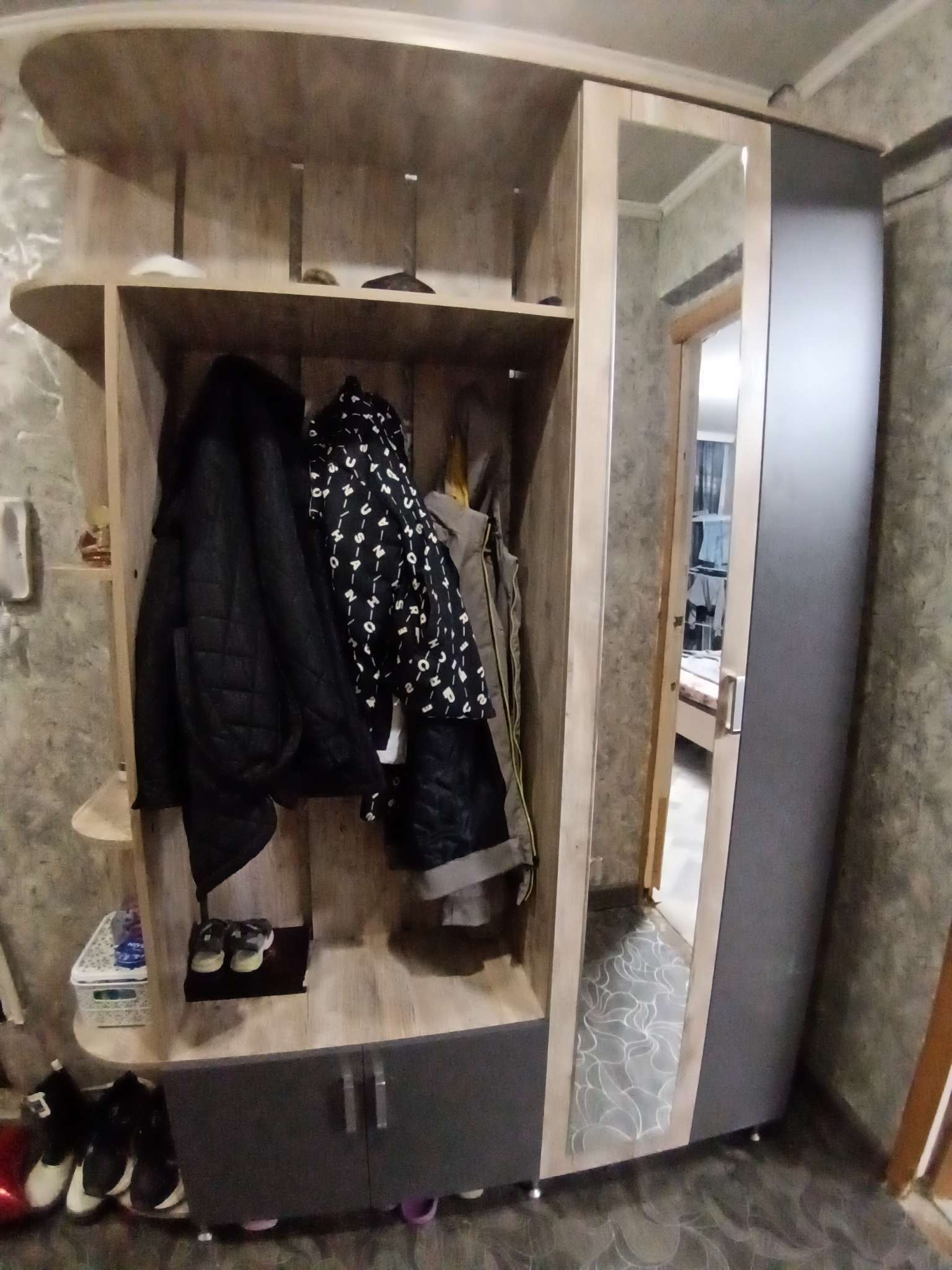 Фотография покупателя товара УЦЕНКА Прихожая Лика 1, 1500×370×2150, Дуб юкон/Графит - Фото 1