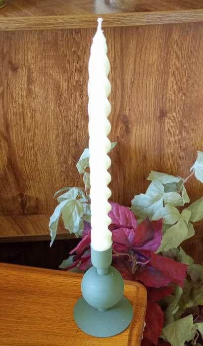 Фотография покупателя товара Подсвечник на 1 свечу текстурный «Болотный», с 1 сферой, 7.5×7.5×11.5 см - Фото 2