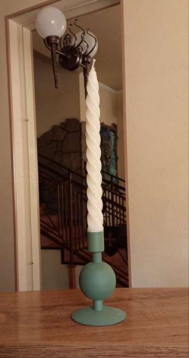 Фотография покупателя товара Свеча витая, 2.3×24.5 см, 5 ч, 50 г, белая - Фото 2