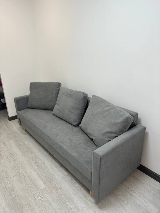 Фотография покупателя товара Диван прямой «Ванкувер - Лайт», механизм еврокнижка, велюр, цвет серый - Фото 3