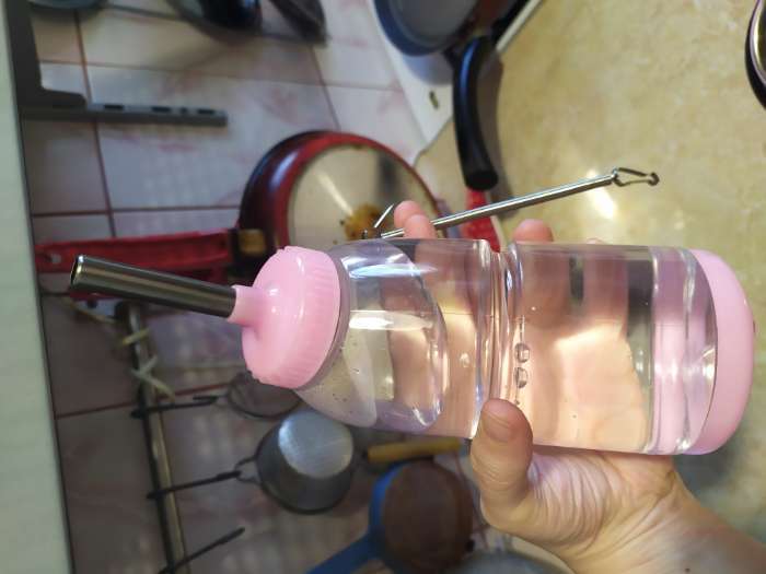 Фотография покупателя товара Поилка для грызунов, 500 мл, 20,5 х 5 см, розовая