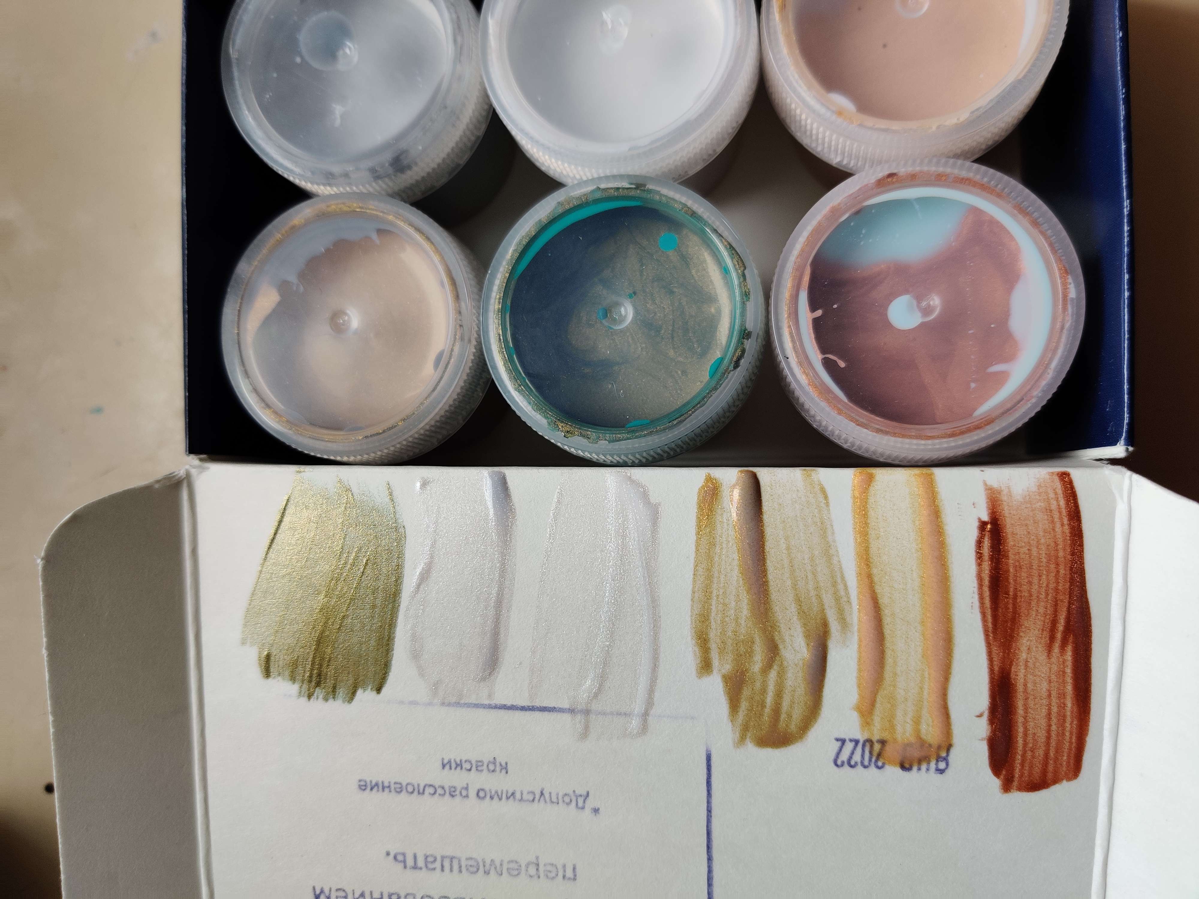 Фотография покупателя товара Краска акриловая, набор 6 цветов х 20 мл, Metallic, Calligrata, металлик, морозостойкая, в картонной коробке - Фото 3