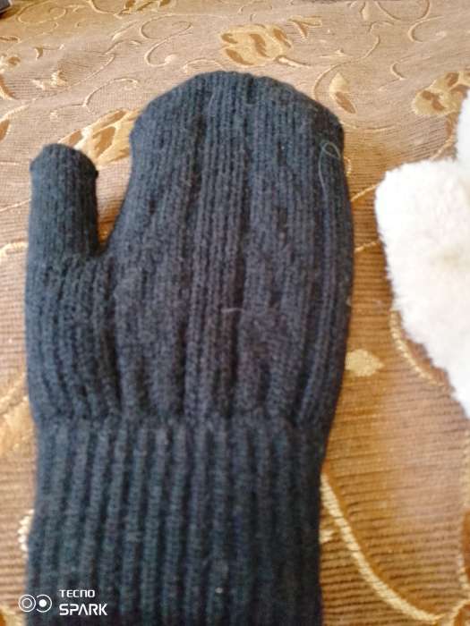 Фотография покупателя товара Варежки вязаные женские MINAKU: Hello, winter! чёрные, 21 см - Фото 1