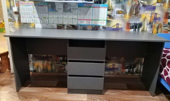 Фотография покупателя товара Стол письменный тандем «Зара», 750×2182×610 мм, цвет белый - Фото 1