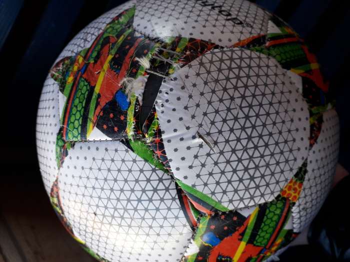 Фотография покупателя товара Мяч футбольный ONLYTOP, ПВХ, машинная сшивка, 32 панели, размер 5, 310 г - Фото 1