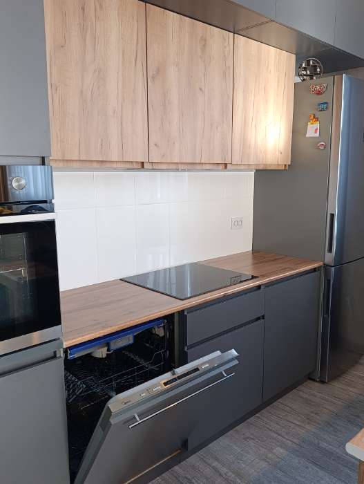 Фотография покупателя товара Кухонный гарнитур угловой в потолок «Виктория», 3000×1600 мм, цвет графит/дуб крафт - Фото 8