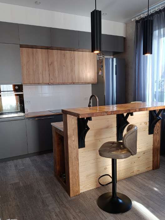 Фотография покупателя товара Кухонный гарнитур угловой в потолок «Виктория», 3000×1600 мм, цвет графит/дуб крафт - Фото 7