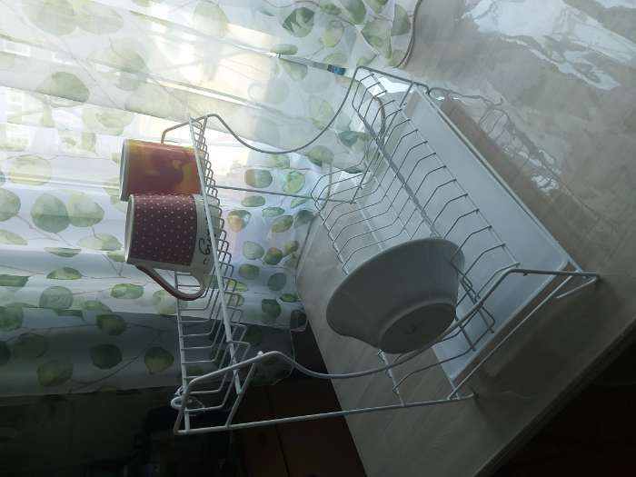 Фотография покупателя товара Сушилка для посуды с поддоном 2-х ярусная, настольно-настенная, 39.5×25×38 см, хром - Фото 2