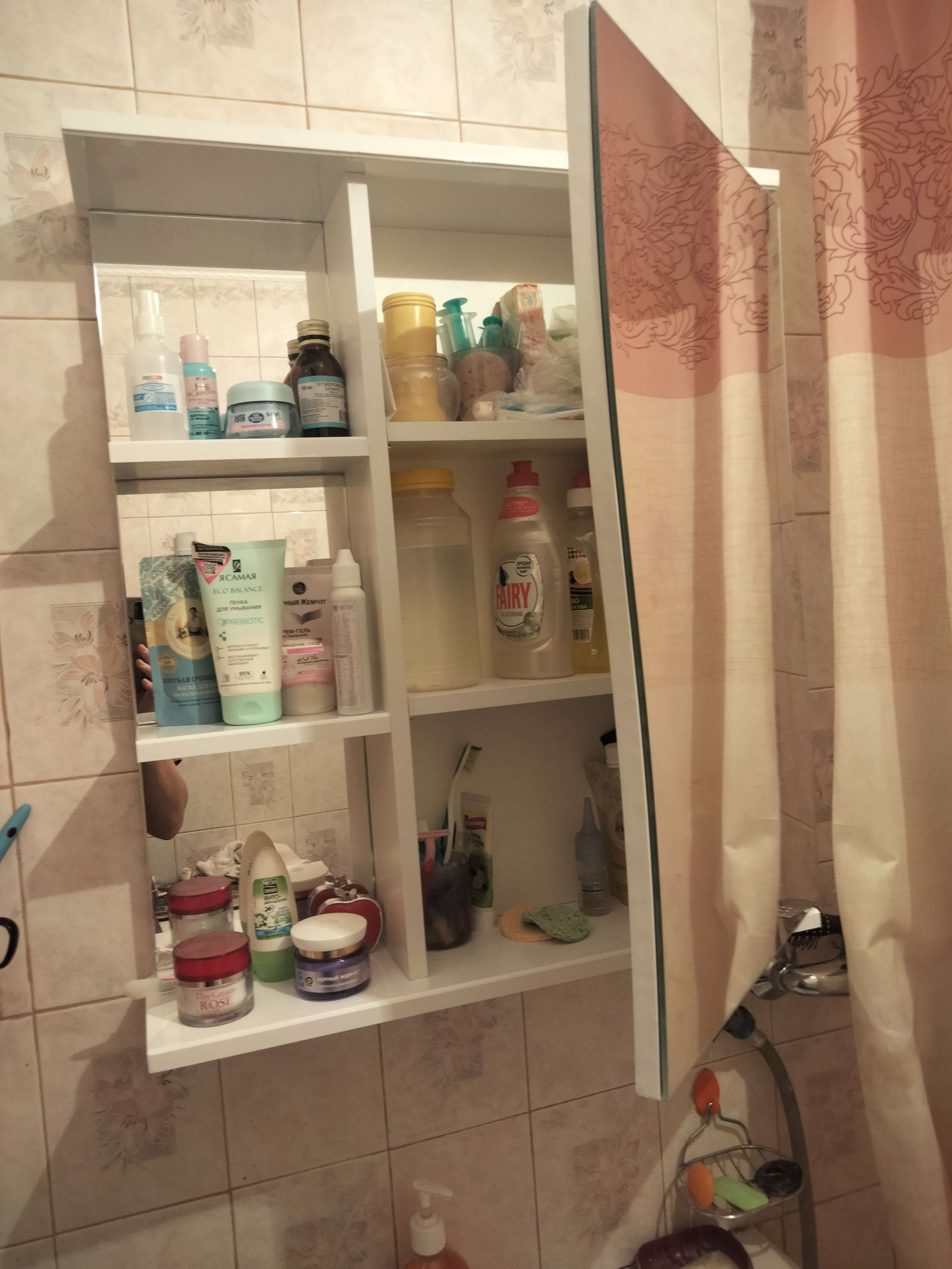 Фотография покупателя товара Зеркало-шкаф для ванной комнаты "Волна 60" правый, 16 х 60 х 70 см - Фото 5