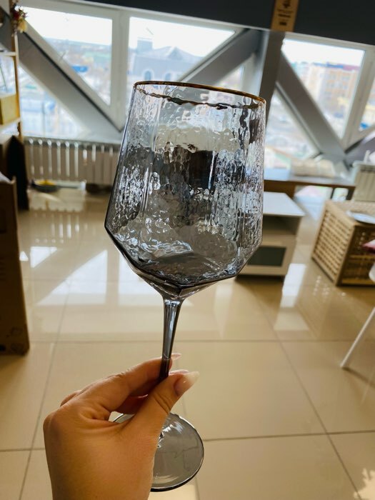 Фотография покупателя товара Набор бокалов из стекла для вина Magistro «Дарио», 500 мл, 7,3×25 см, 2 шт, цвет перламутровый - Фото 2