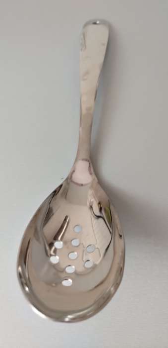 Фотография покупателя товара Ложка для снятия пены Доляна Everyday, 33×6.4 см, толщина 3 мм, нержавеющая сталь, серебристая - Фото 1