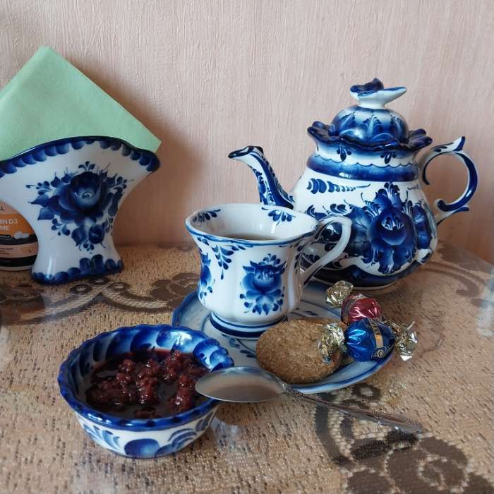 Фотография покупателя товара Розетка гжель «Квадратная», бело-синий - Фото 1