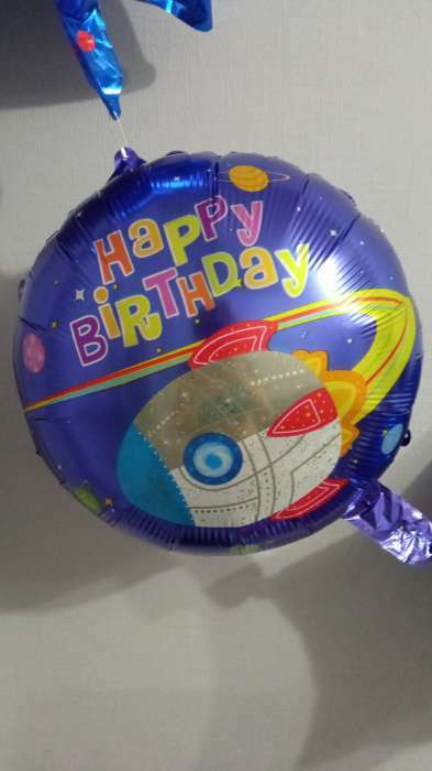 Фотография покупателя товара Букет из шаров «День рождения – космос. 3 года», фольга, латекс, набор 7 шт. - Фото 5