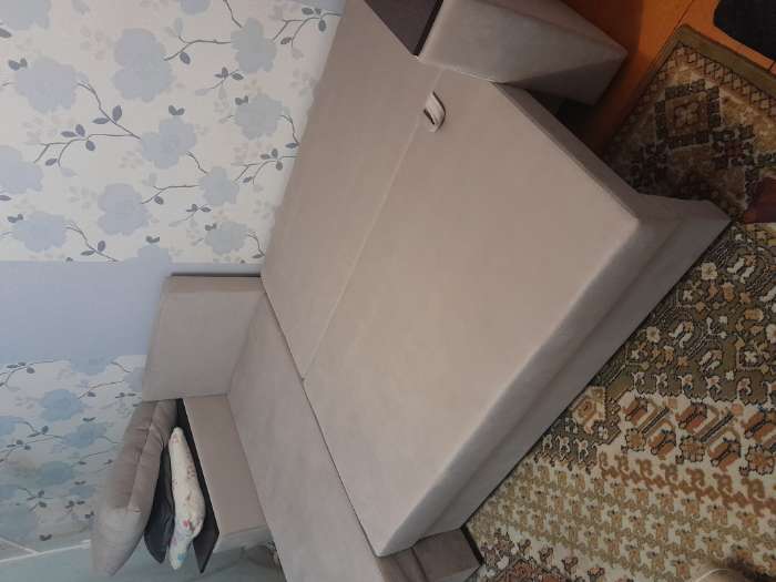 Фотография покупателя товара Диван угловой «Атланта лайт», левый угол, механизм еврокнижка, микровельвет, цвет бежевый - Фото 2