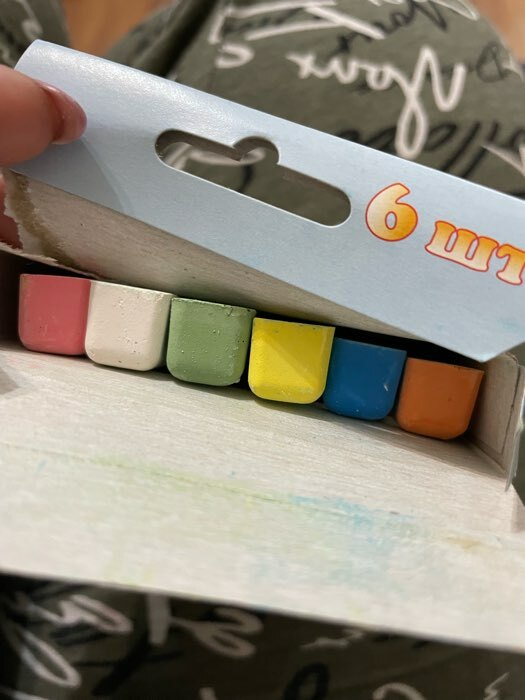 Фотография покупателя товара Мелки цветные "АЛГЕМ", в наборе 6 штук, квадратные