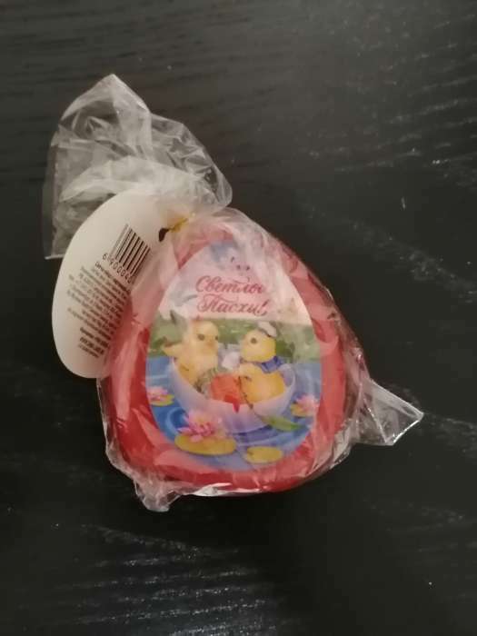 Фотография покупателя товара Свеча - яйцо с картинкой «С праздником Пасхи!», 3.2×5 см - Фото 2