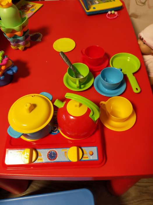 Фотография покупателя товара Набор для кухни «Галинка 5», плита, кастрюля, сковорода, чайник, чайный набор
