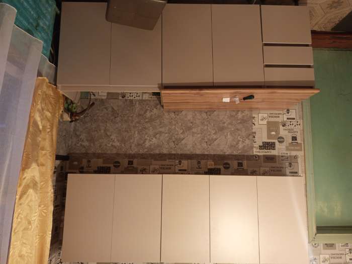 Фотография покупателя товара Кухонный гарнитур прямой «Стиль», с столешницей, 2000 мм, цвет кашемир/дуб вотан - Фото 1