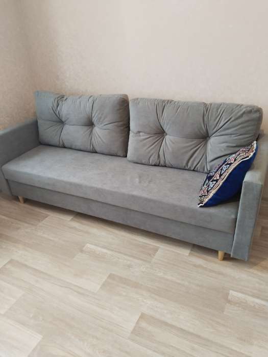 Фотография покупателя товара Диван прямой «Киото - Лайт», механизм еврокнижка, велюр, цвет коричневый - Фото 1