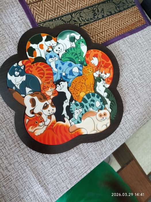 Фотография покупателя товара Пазл деревянный «Кошки» 14 деталей - Фото 2