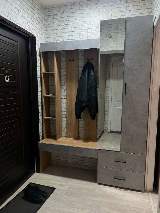 Фотография покупателя товара Прихожая «Домино», 1500×350×2116 мм, цвет крафт золотой/белый - Фото 1