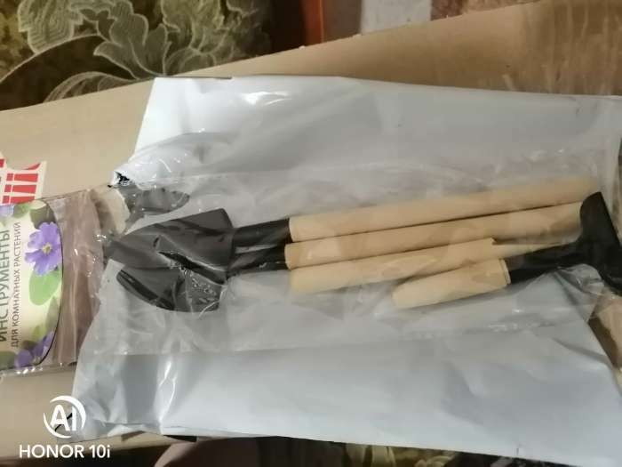 Фотография покупателя товара Набор садового инструмента, 3 предмета: грабли, 2 лопатки, длина 24 см, деревянные ручки - Фото 15
