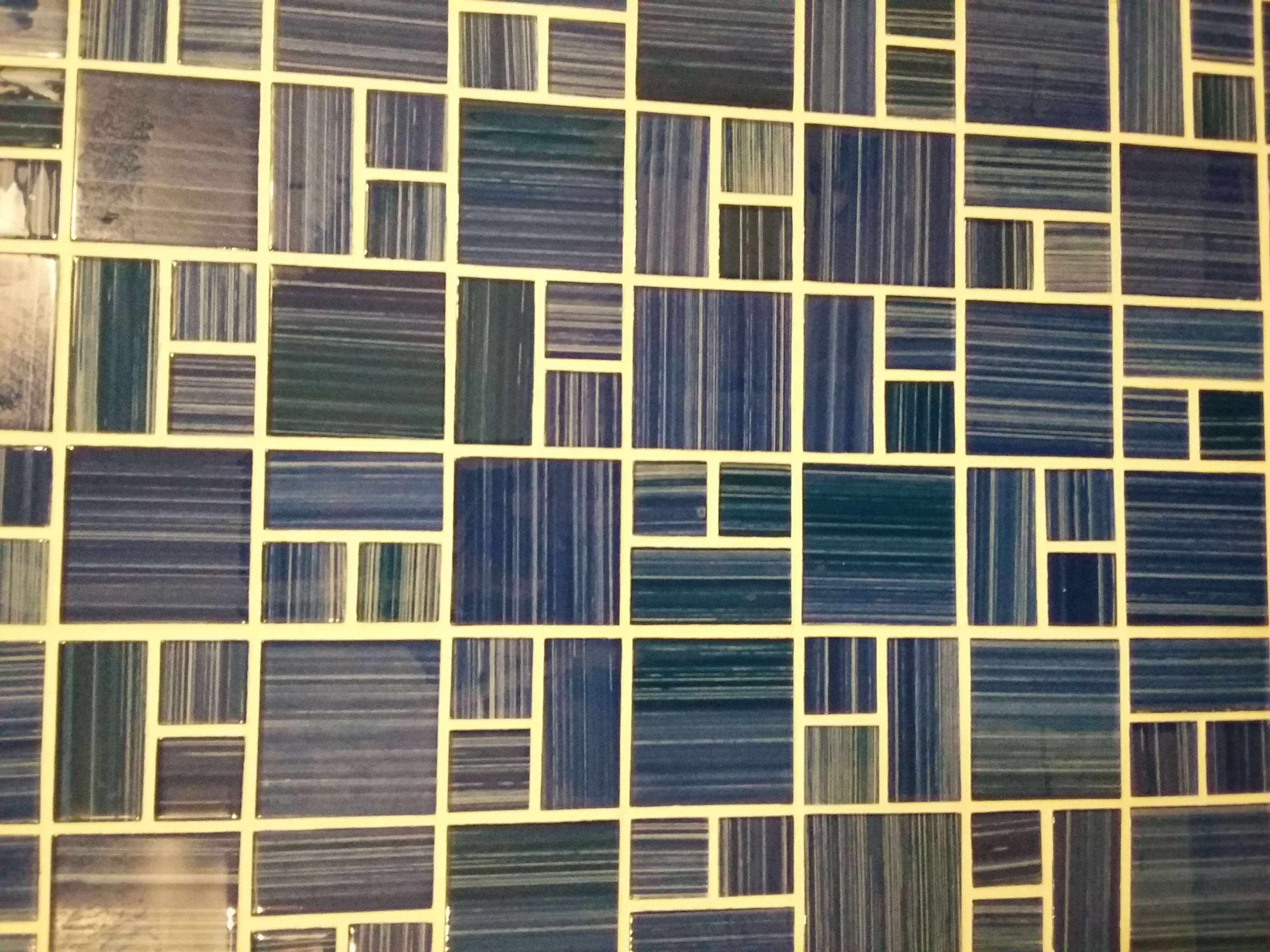 Фотография покупателя товара Мозаика стеклянная Elada Mosaic JSM-CH1022, 300х300х4 мм, лазурная полосатая, в наборе 0,90 м2 - Фото 1