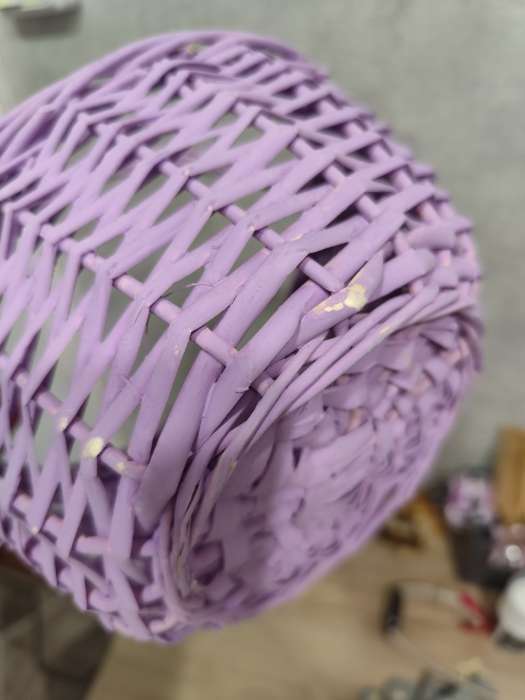 Фотография покупателя товара Корзина плетёная для хранения, 20×20×11.5 см, ручка h=13.5 см, лоза, сиреневая - Фото 2