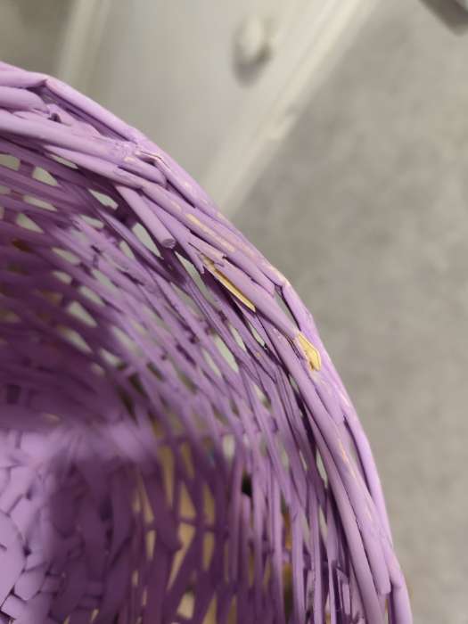 Фотография покупателя товара Корзина плетёная для хранения, 20×20×11.5 см, ручка h=13.5 см, лоза, сиреневая - Фото 3
