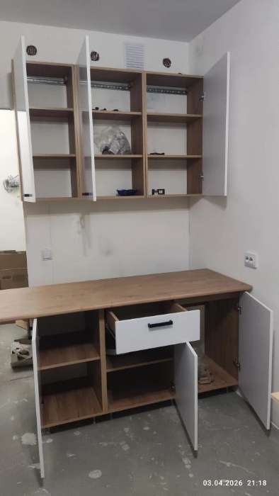 Фотография покупателя товара Кухонный гарнитур угловой «Рио» New, 1600×2000 мм, цвет бетон свет/бетон тёмный/графит/кастилло - Фото 16