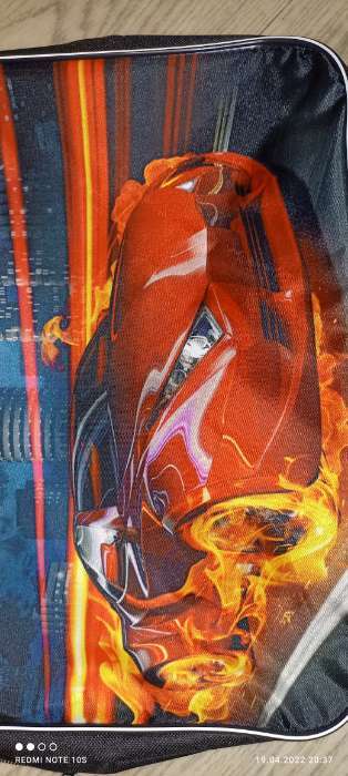 Фотография покупателя товара Папка с ручками текстильная А4, 350 х 270 х 70 мм, Calligrata "Авто в огне", нейлон