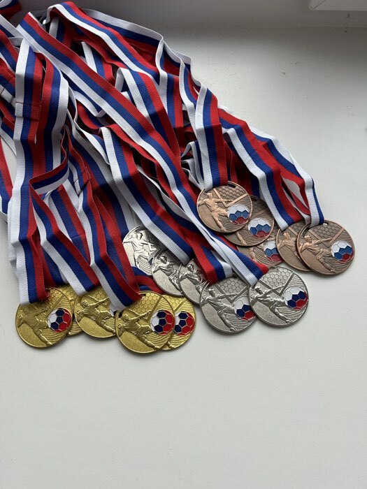 Фотография покупателя товара Медаль серебро «Футбол», d=5 см, с лентой - Фото 1