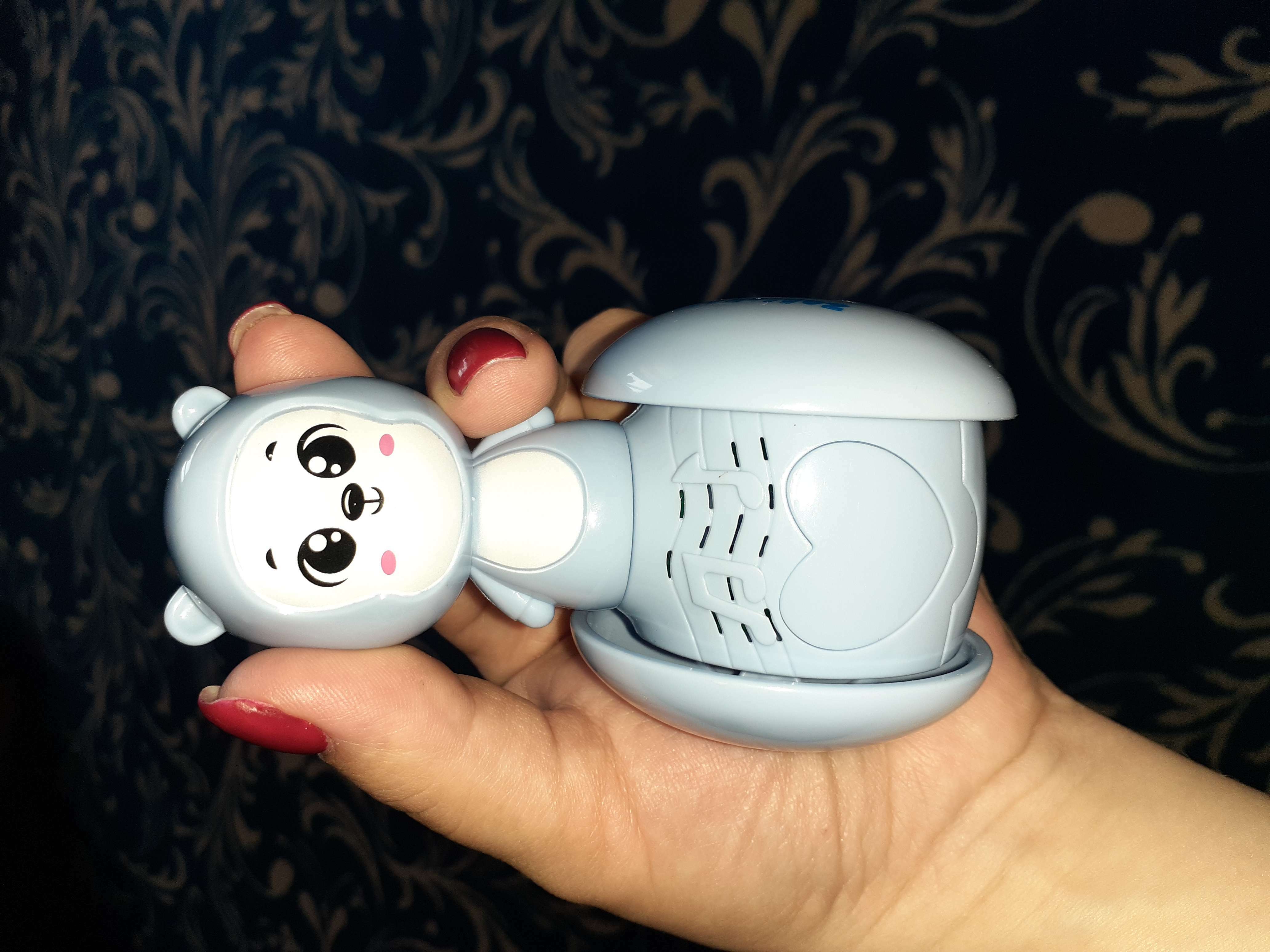 Фотография покупателя товара Развивающая игрушка «Музыкальная неваляшка: Мишка Роро», цвет голубой - Фото 2