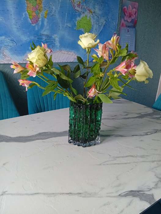 Фотография покупателя товара Ваза «Фонс», 24×14.5 см, стекло, синяя - Фото 1