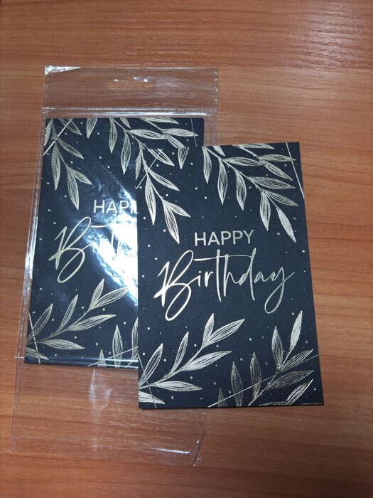 Фотография покупателя товара Открытка на черном крафте Happy Birthday, 10×15 см - Фото 1