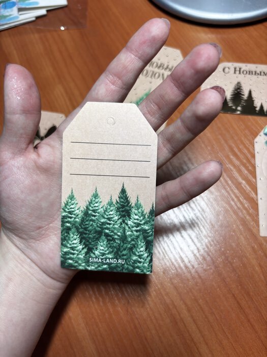 Фотография покупателя товара Шильдик декоративный в наборе «Крафтовый», 5×9 см, тиснение - Фото 1