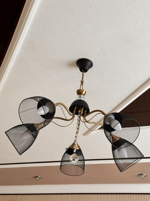 Фотография покупателя товара Люстра «Рикардо» 5хЕ27 40 Вт черный 71×71×38-65 см BayerLux - Фото 1