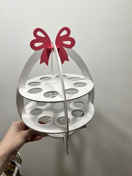 Фотография покупателя товара Подставка для яиц Доляна «Пасхальное Яйцо», 16 ячеек, 2 яруса, 30×21 см, дерево - Фото 1