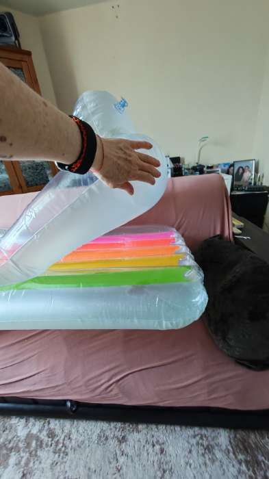 Фотография покупателя товара Матрас-кресло для плавания «Королевский», 160×85 см, МИКС, 58802NP INTEX - Фото 3