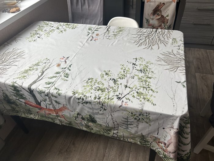 Фотография покупателя товара Кухонный набор «Этель. Пасха в лесу», скатерть 148×218±2 см с ГМВО, салфетки 40×40 см - 12 шт. - Фото 1