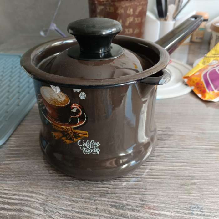 Фотография покупателя товара УЦЕНКА Ковш, 1 л, без крышки, коричневый - Фото 1