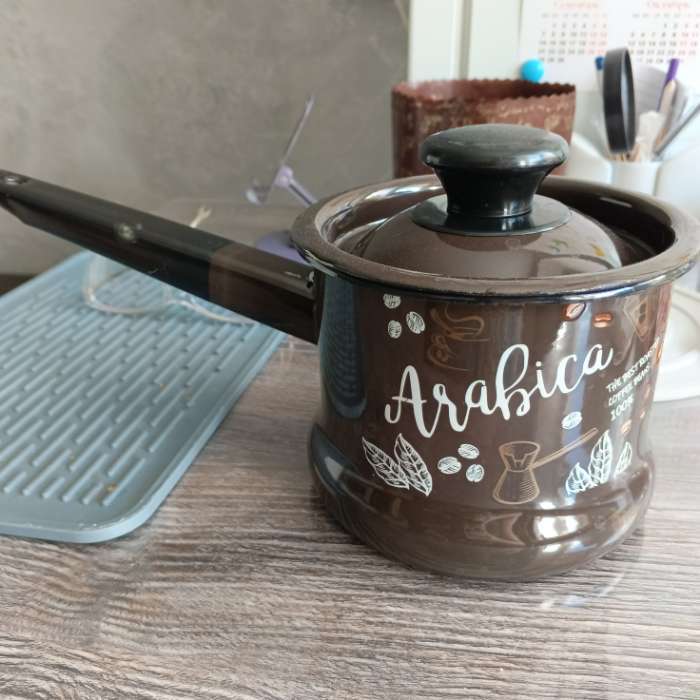 Фотография покупателя товара УЦЕНКА Ковш, 1 л, без крышки, коричневый - Фото 3