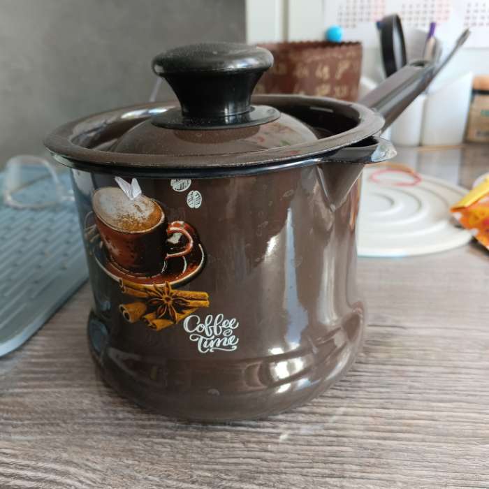 Фотография покупателя товара УЦЕНКА Ковш, 1 л, без крышки, коричневый - Фото 5